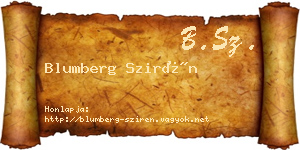 Blumberg Szirén névjegykártya